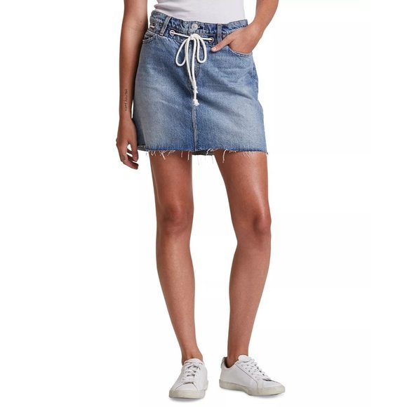 HUDSON JEANS Frayed Cotton Denim Skirt - Size 24 NWT - Picture 1 of 5